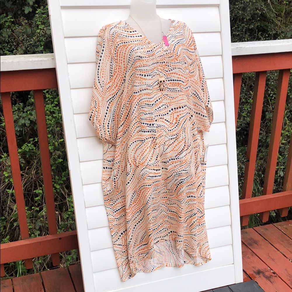 Chico's NWT V-neck multi print pattern short Dress SIZE 4 - Picture 3 of 13